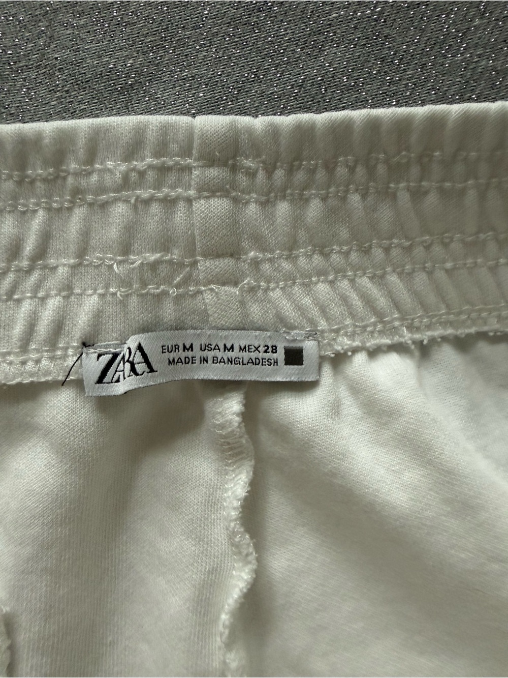 Zara White Elastic Waist Lounge Pants - Picture 2 of 3